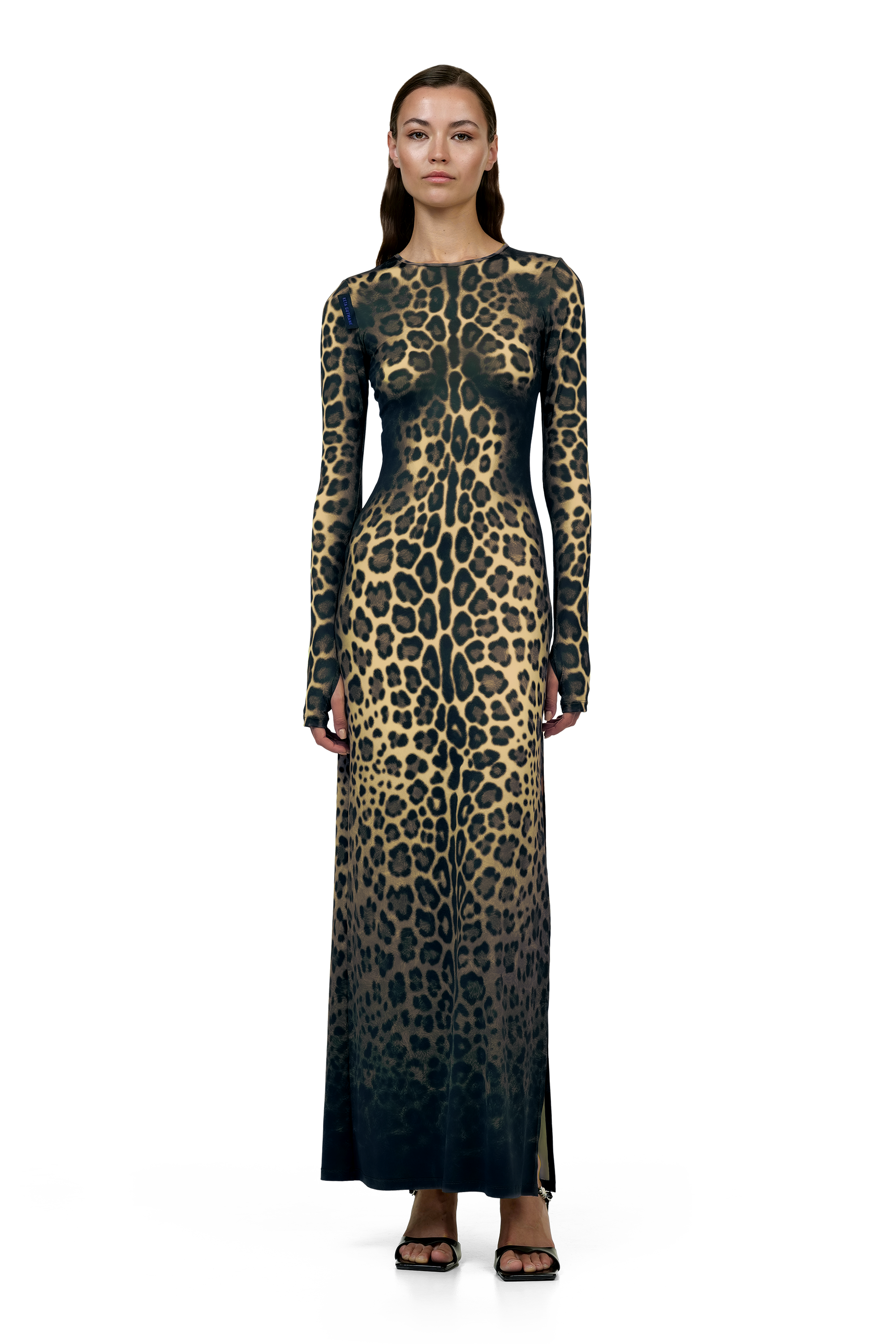 Beige Leopard Maxi Dress KETA GUTMANE Beige Leopard Maxi Dress KETA GUTMANE