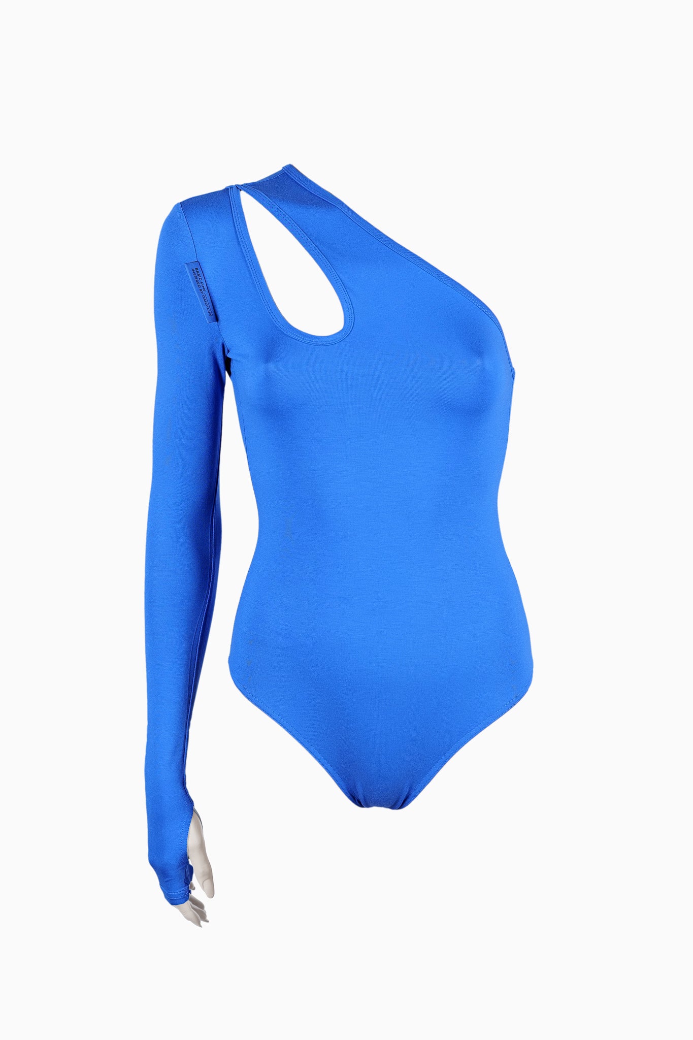 Cobalt one-shoulder cut-out detail bodysuit
