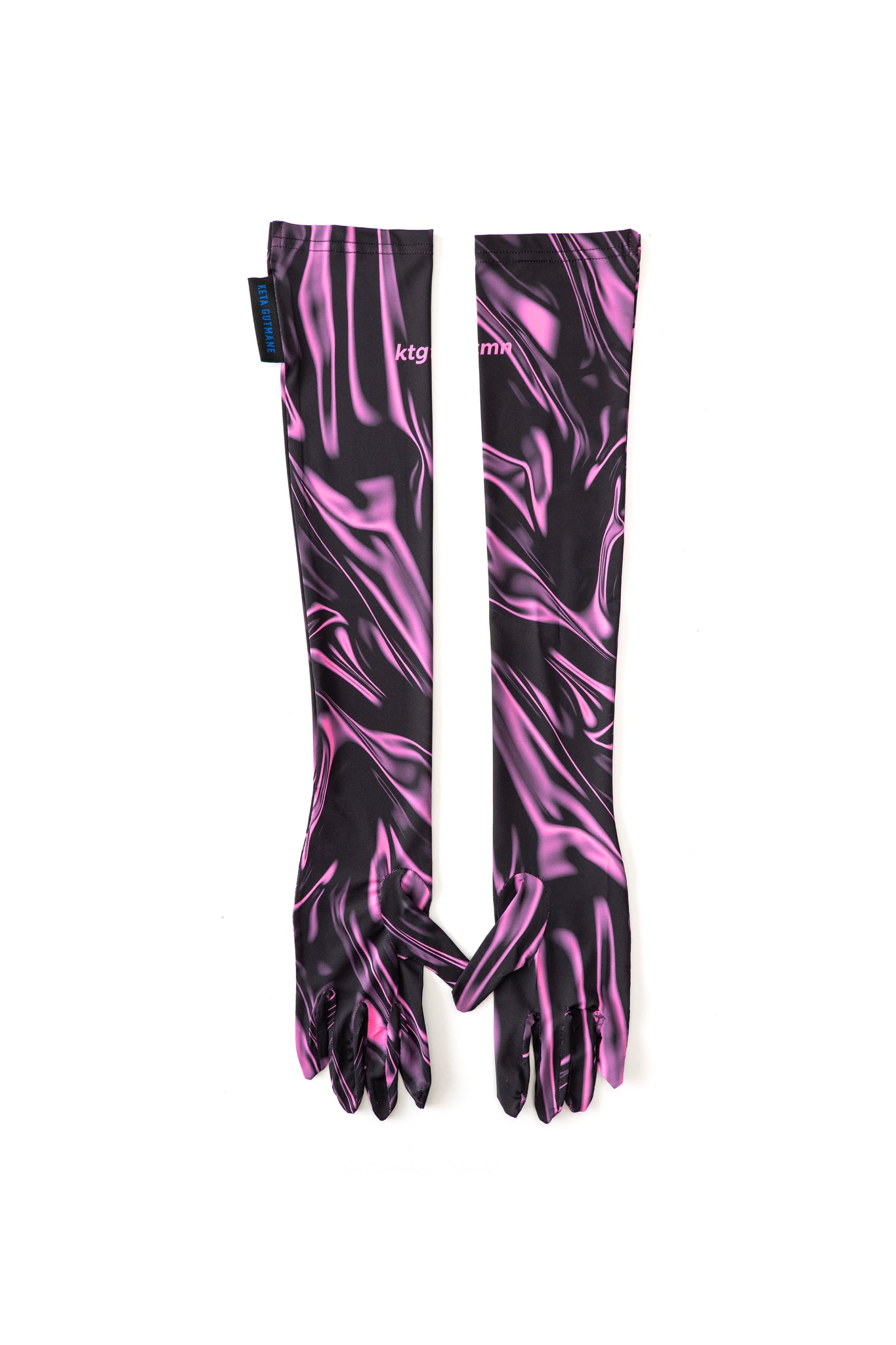 Black-Pink Long Gloves