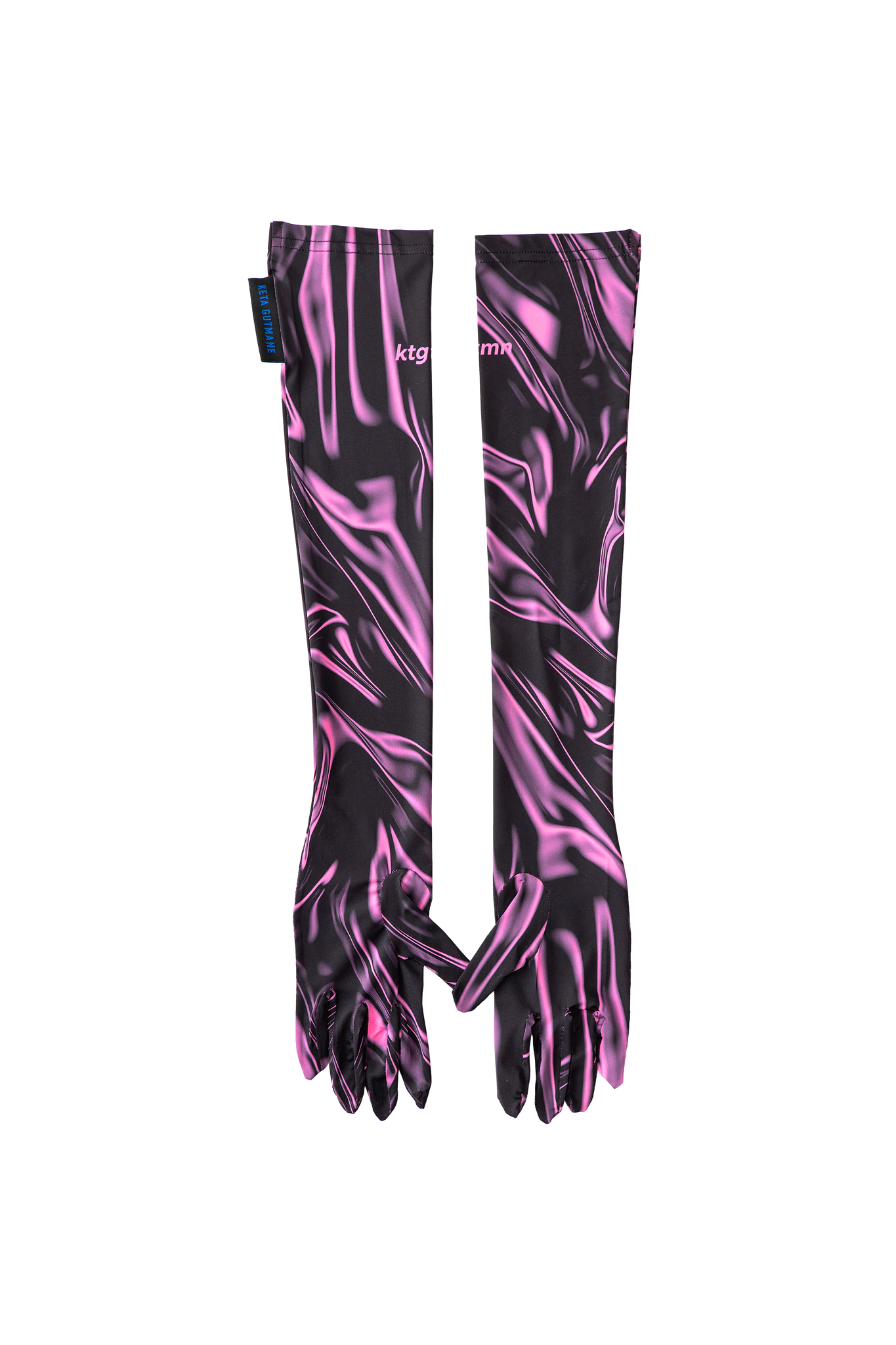 Black-Pink Long Gloves