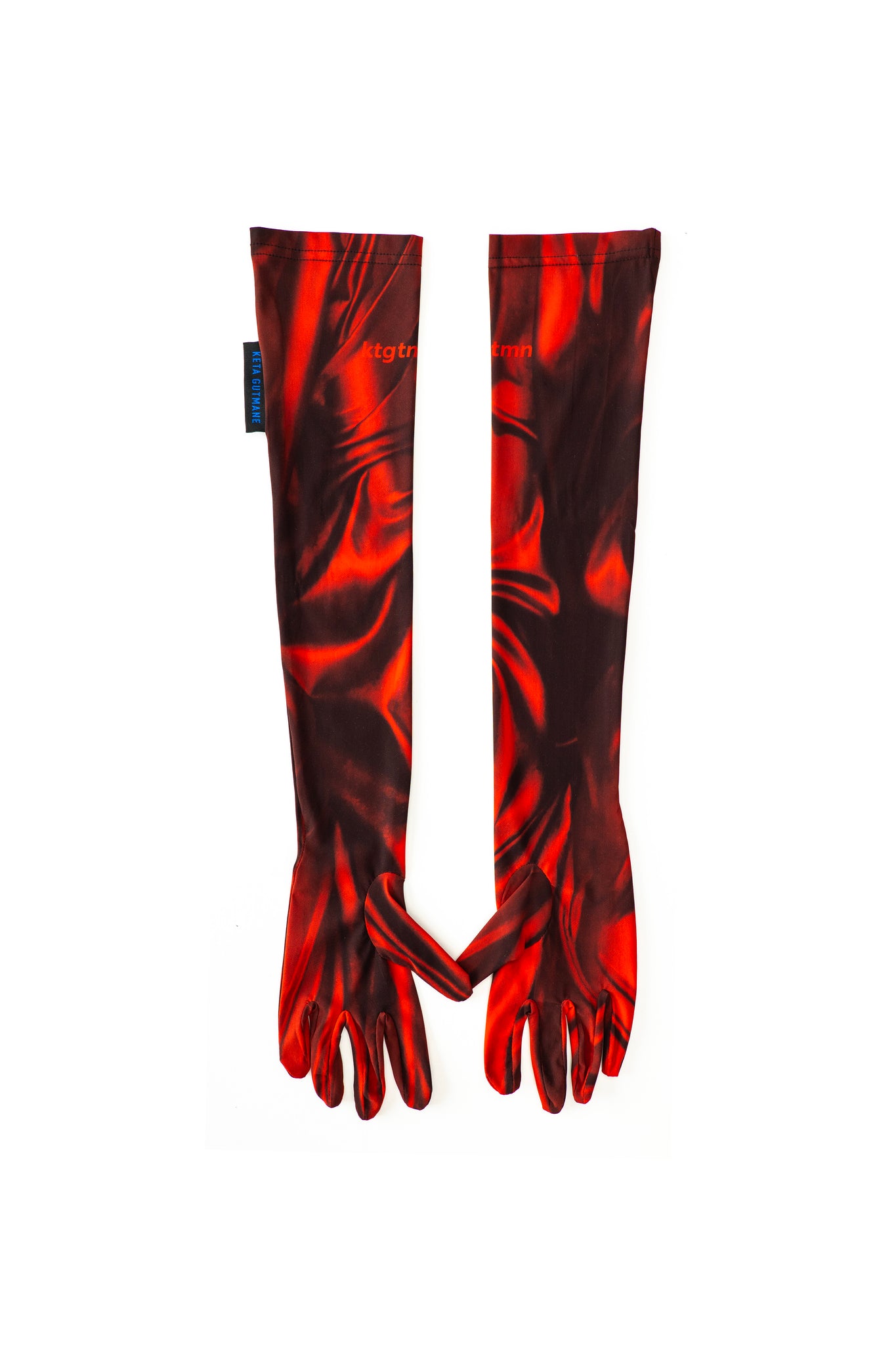 Red Print Long Gloves