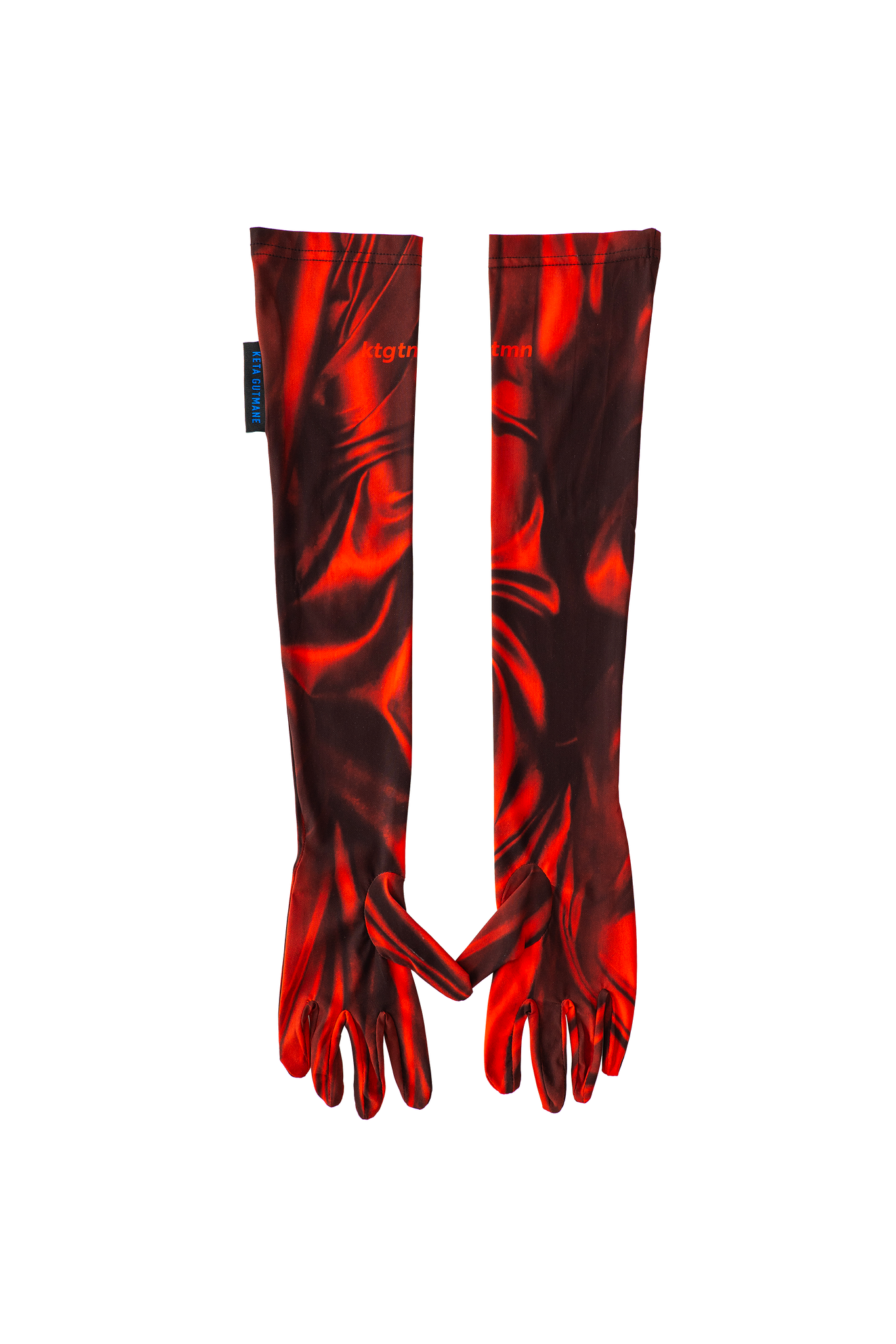 Red Print Long Gloves