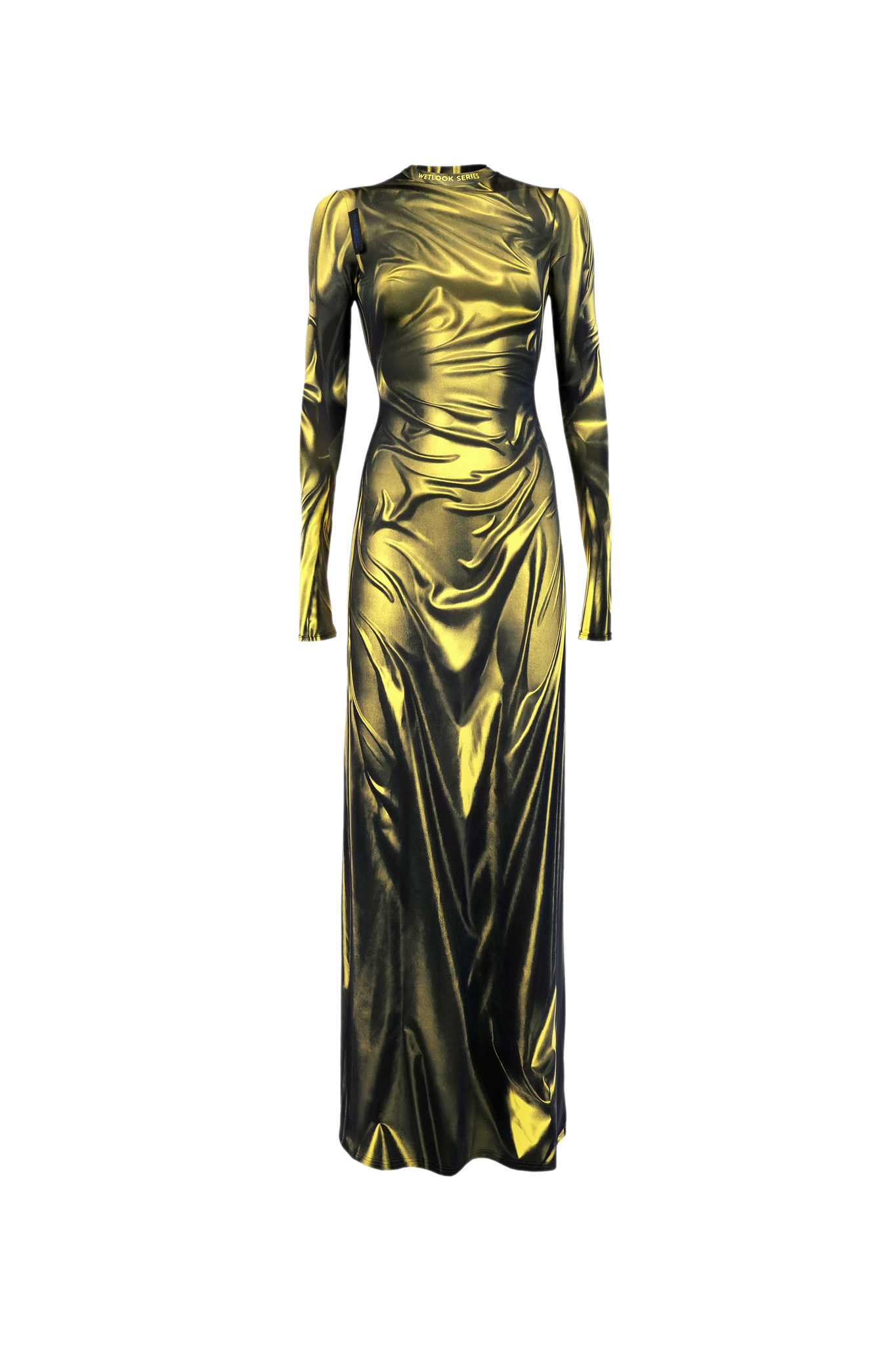 Yellow Wetlook Maxi Dress – KETA GUTMANE
