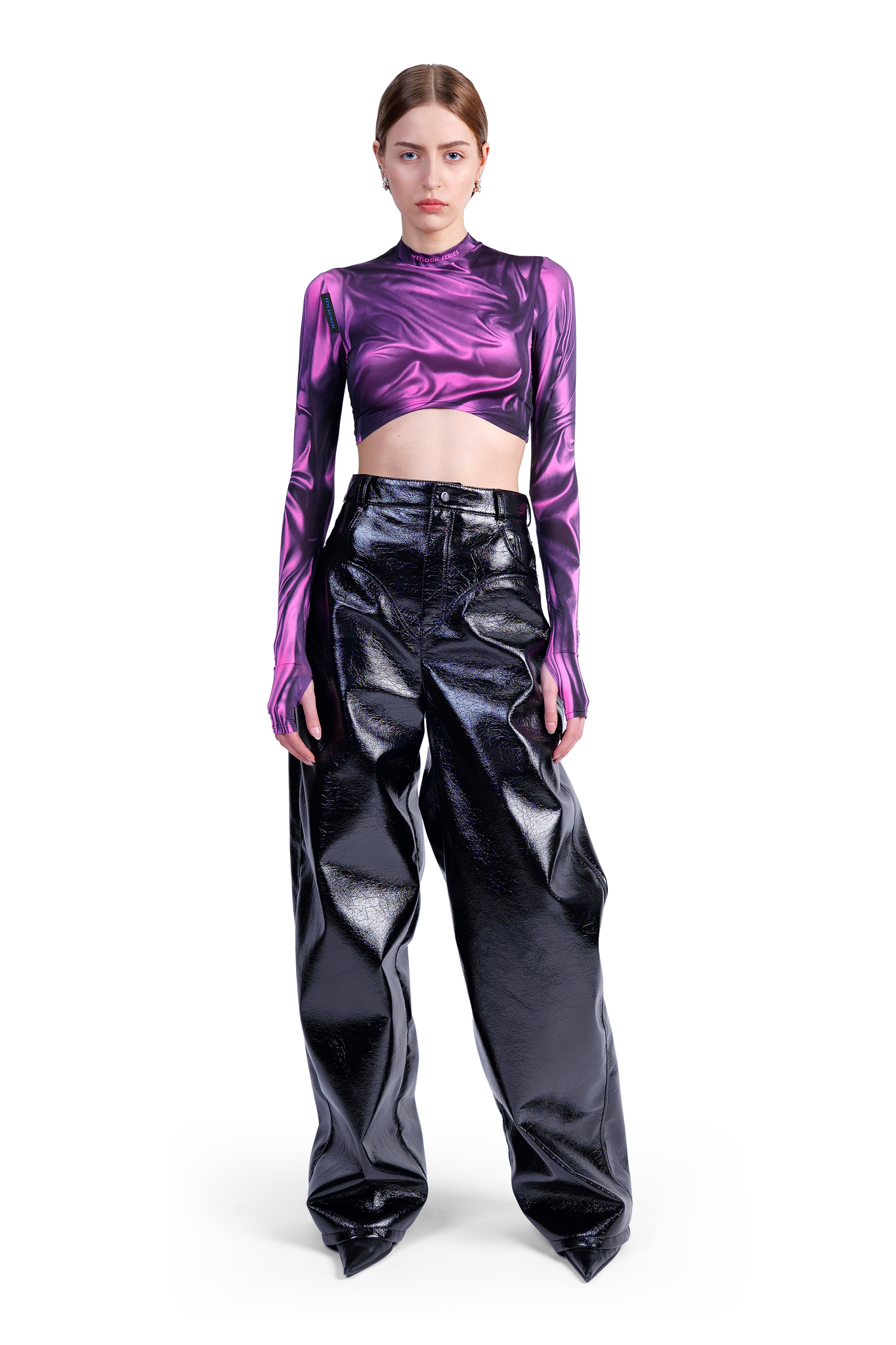 Cropped Pink Wetlook top