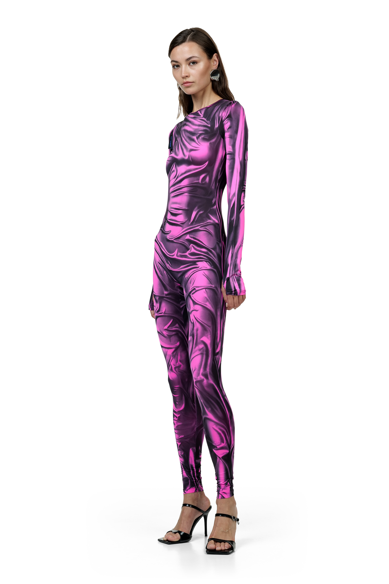 Pink Wetlook Jumpsuit