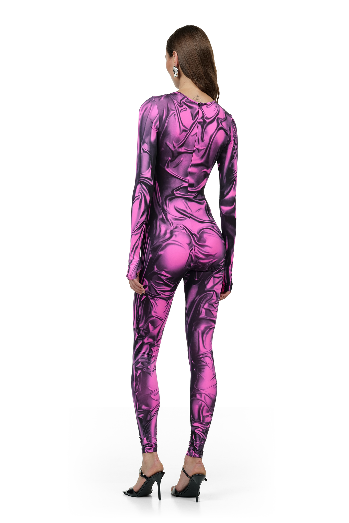 Pink Wetlook Jumpsuit