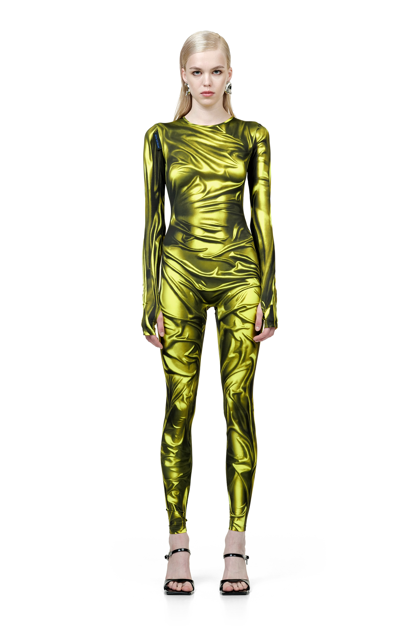 Yellow Wetlook Jumpsuit