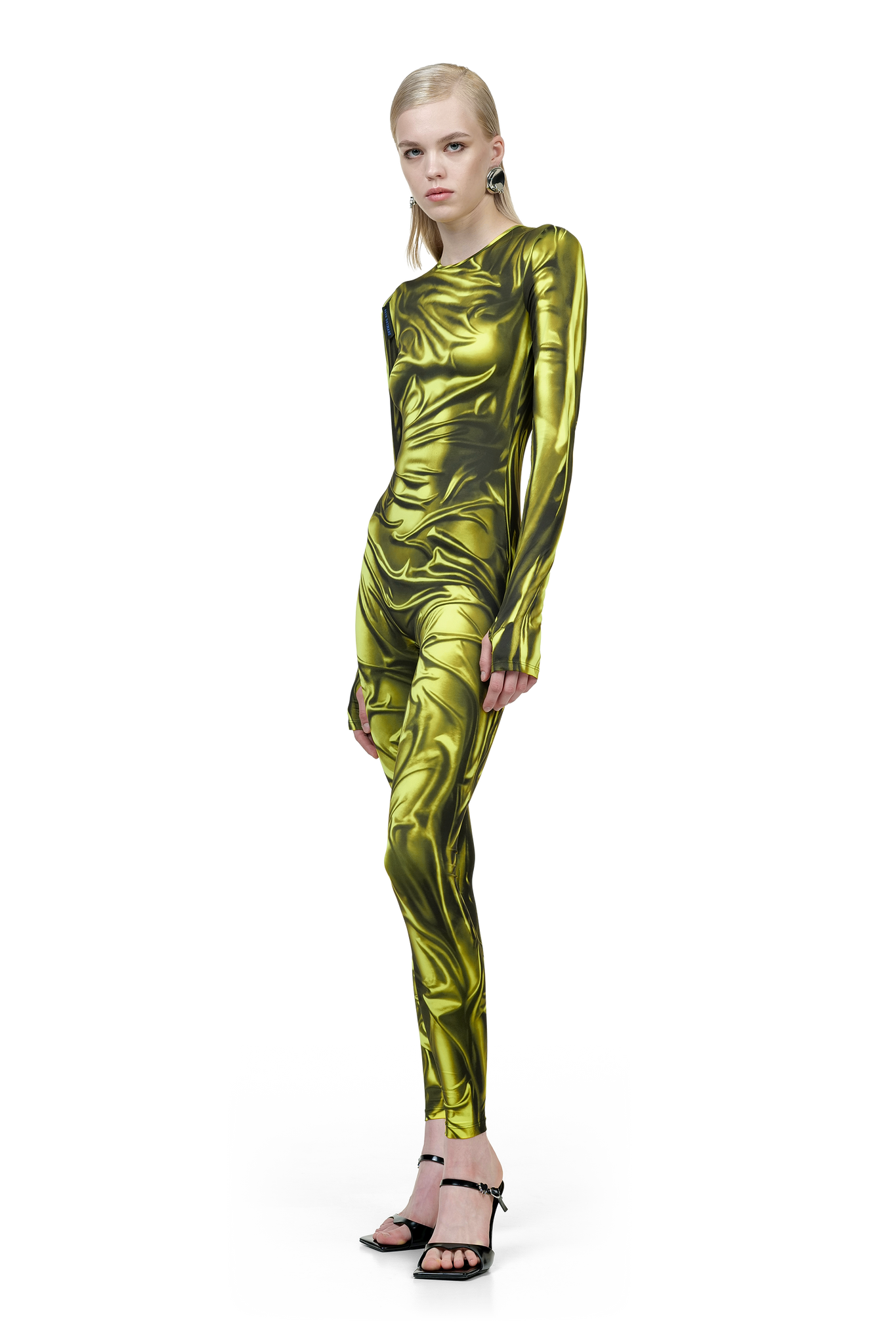 Yellow Wetlook Jumpsuit