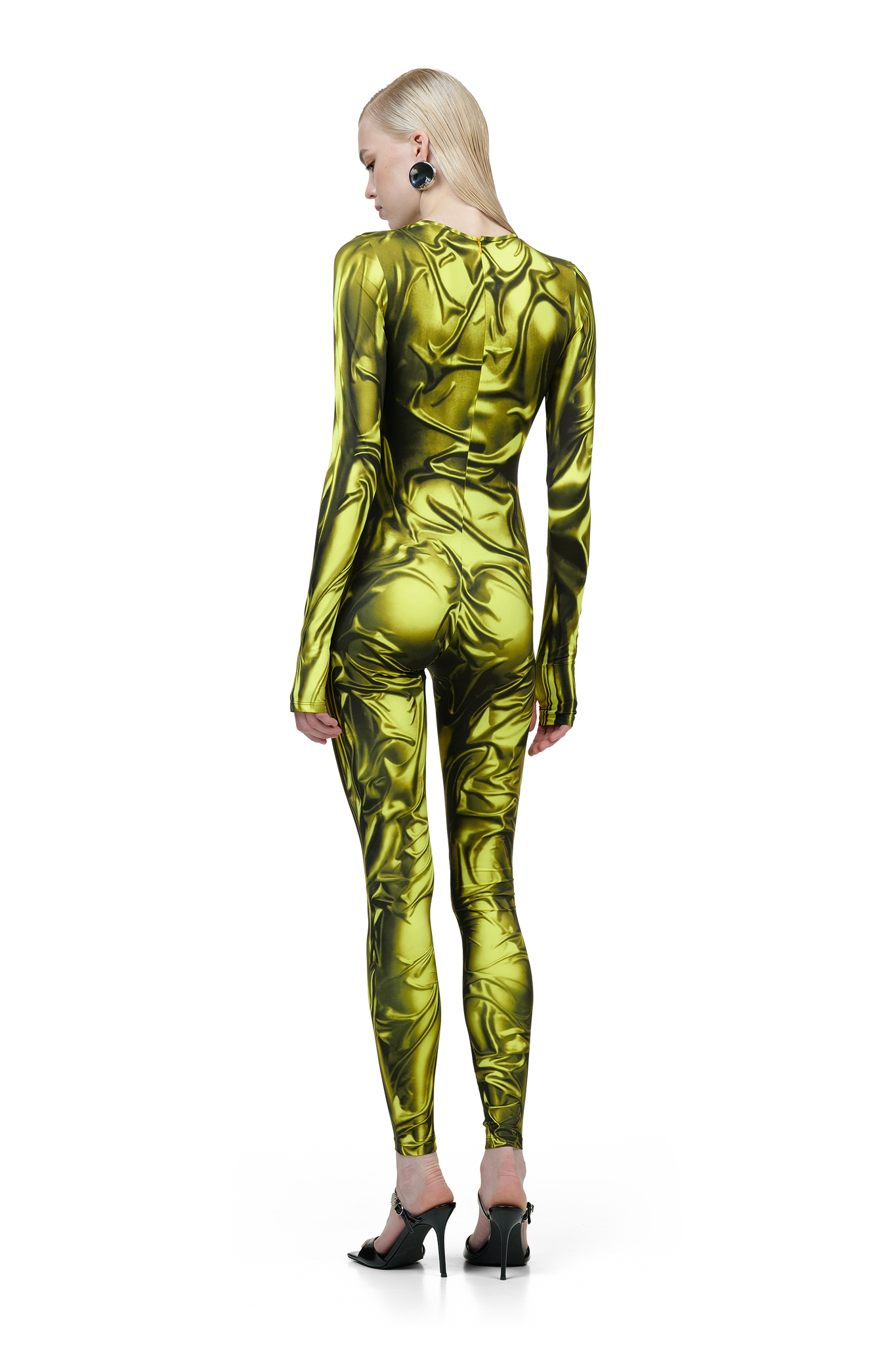 Yellow Wetlook Jumpsuit