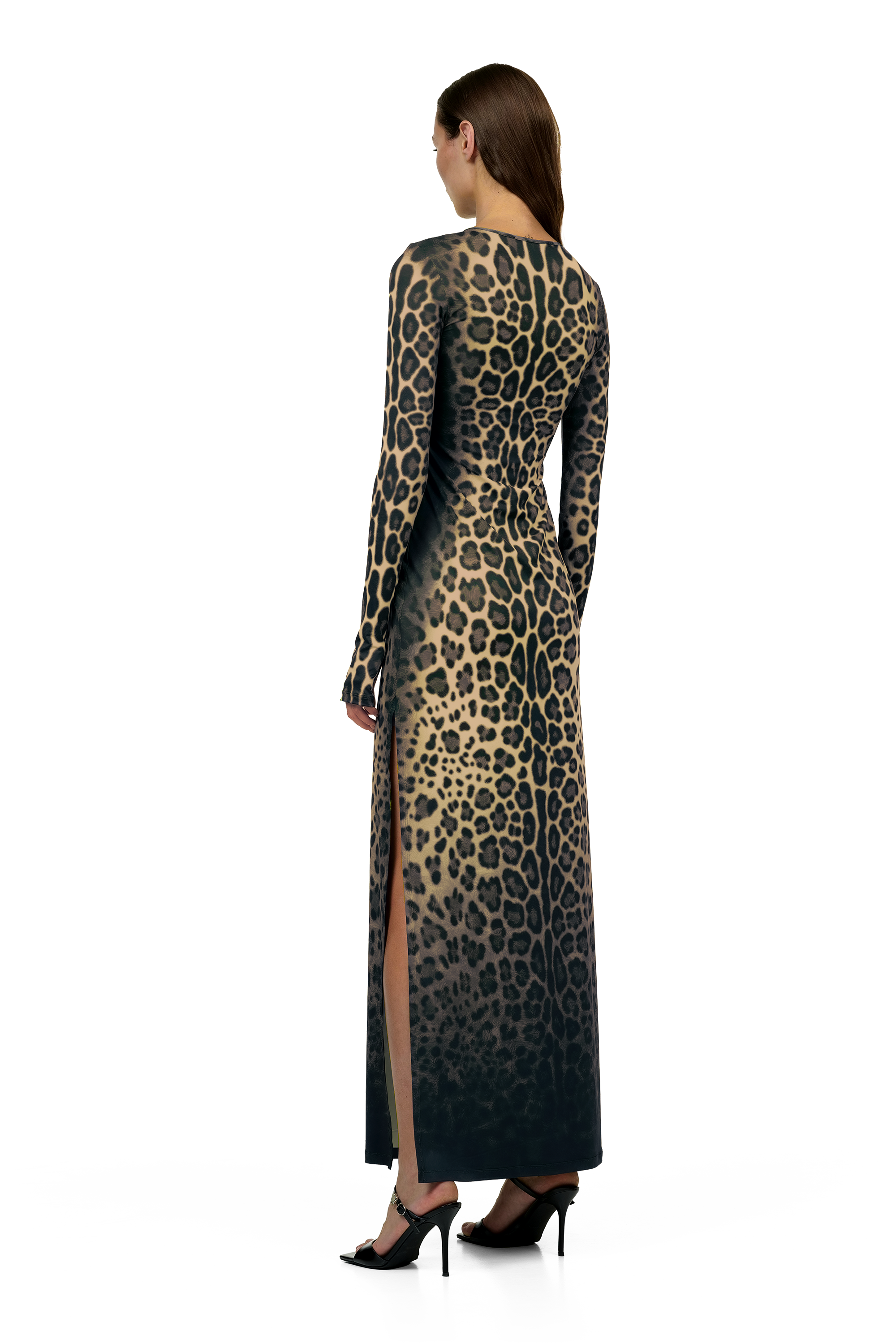 animal print long sleeve maxi dress Beige Leopard Maxi Dress – KETA GUTMANE