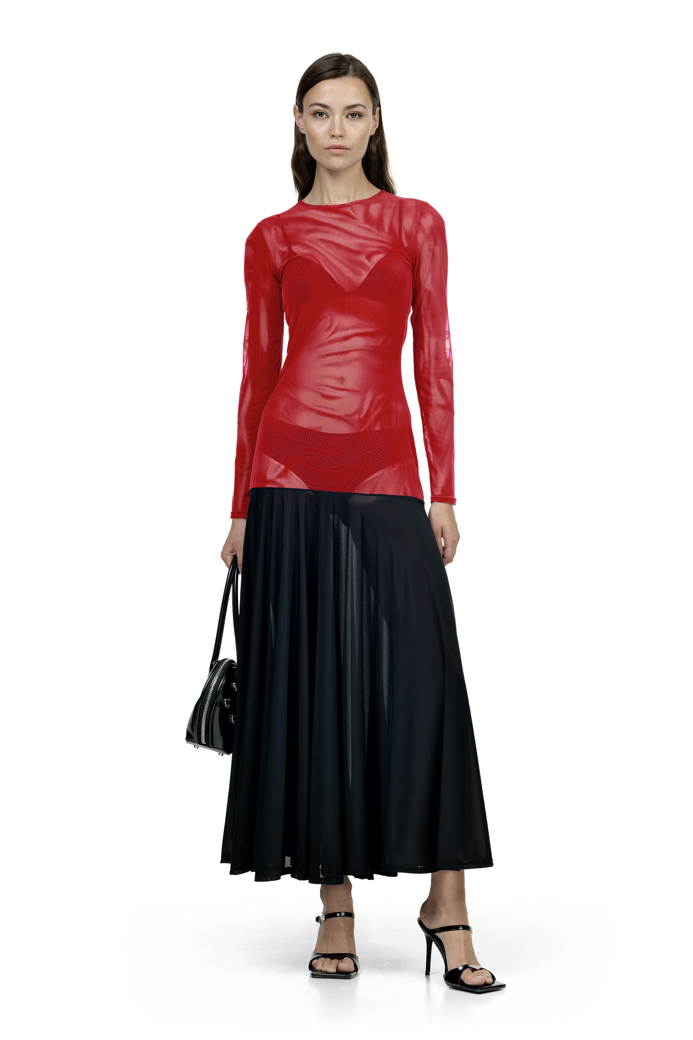 Low Hips Red Velvet Dress