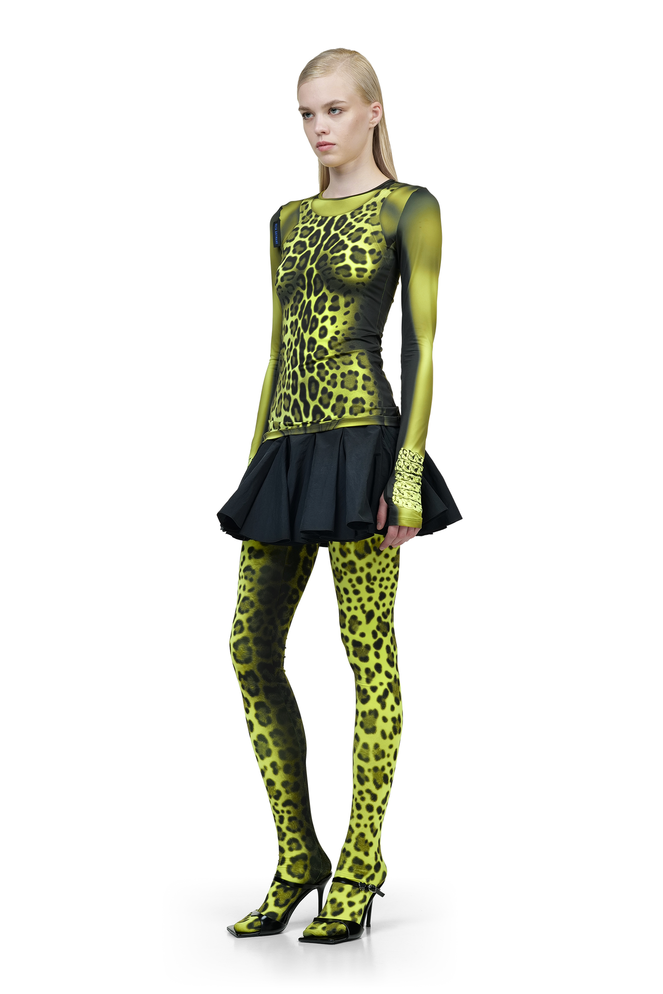 Yellow Leopard Tights