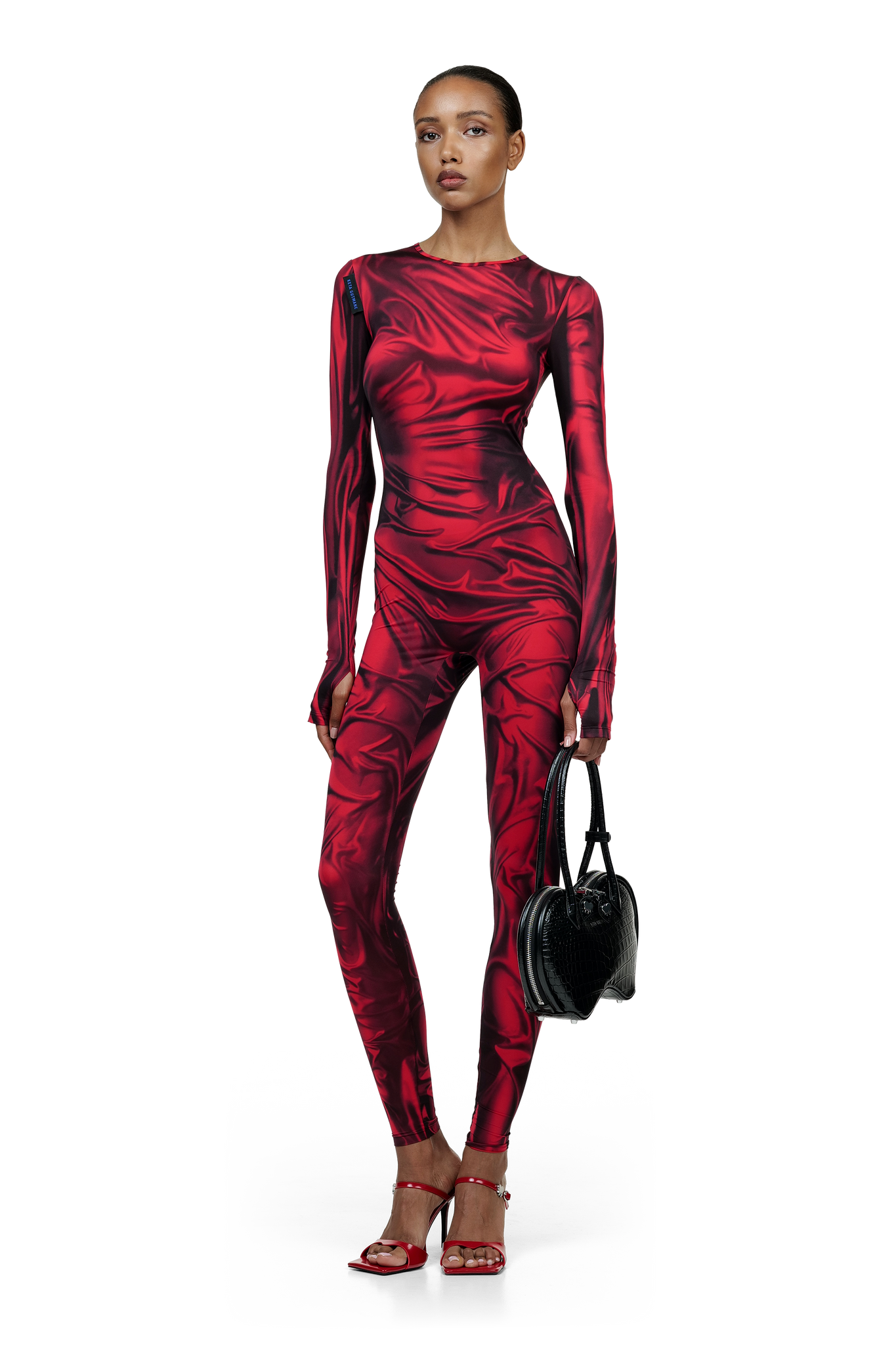 Red Wetlook Jumpsuit