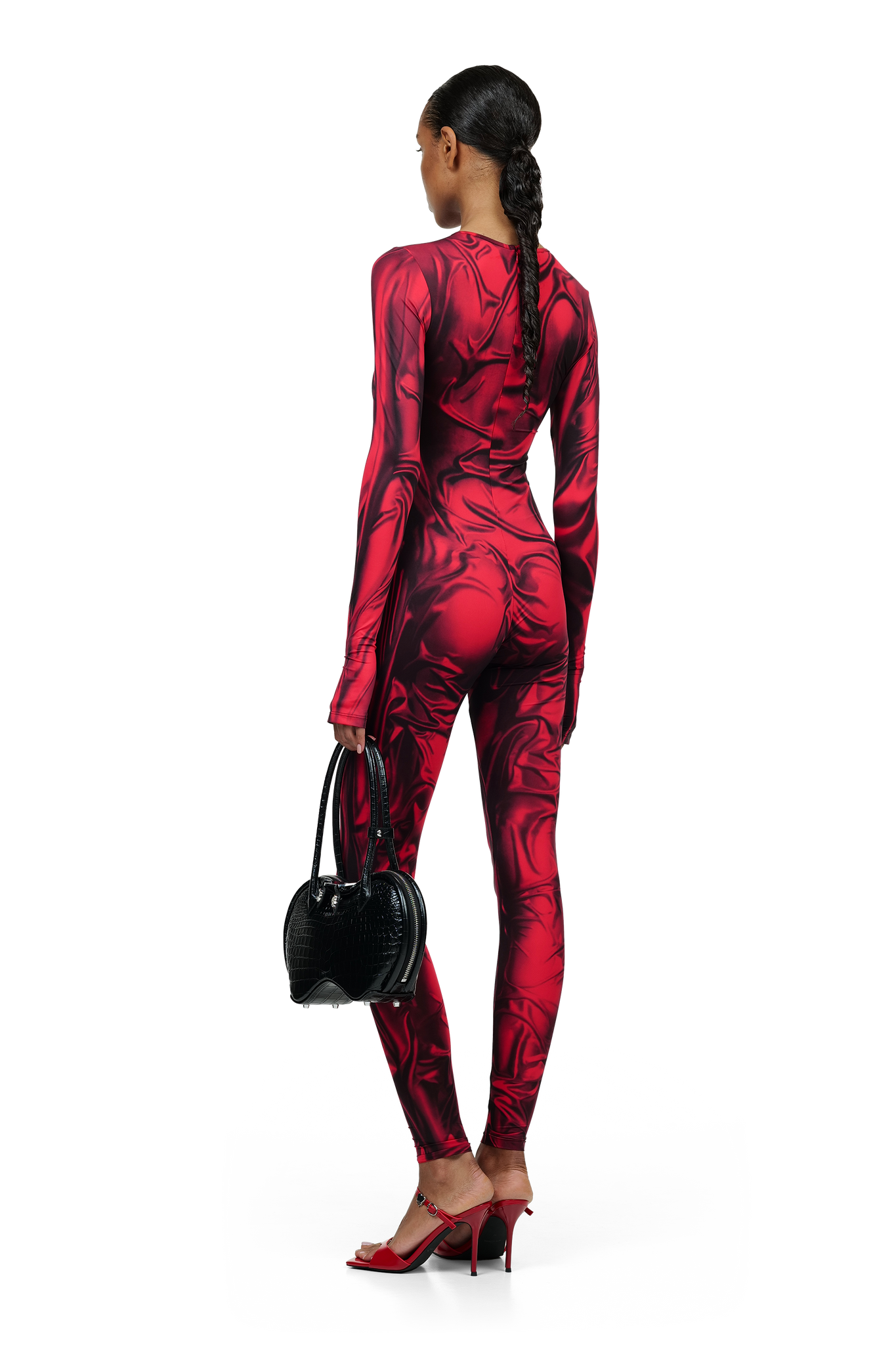 Red Wetlook Jumpsuit