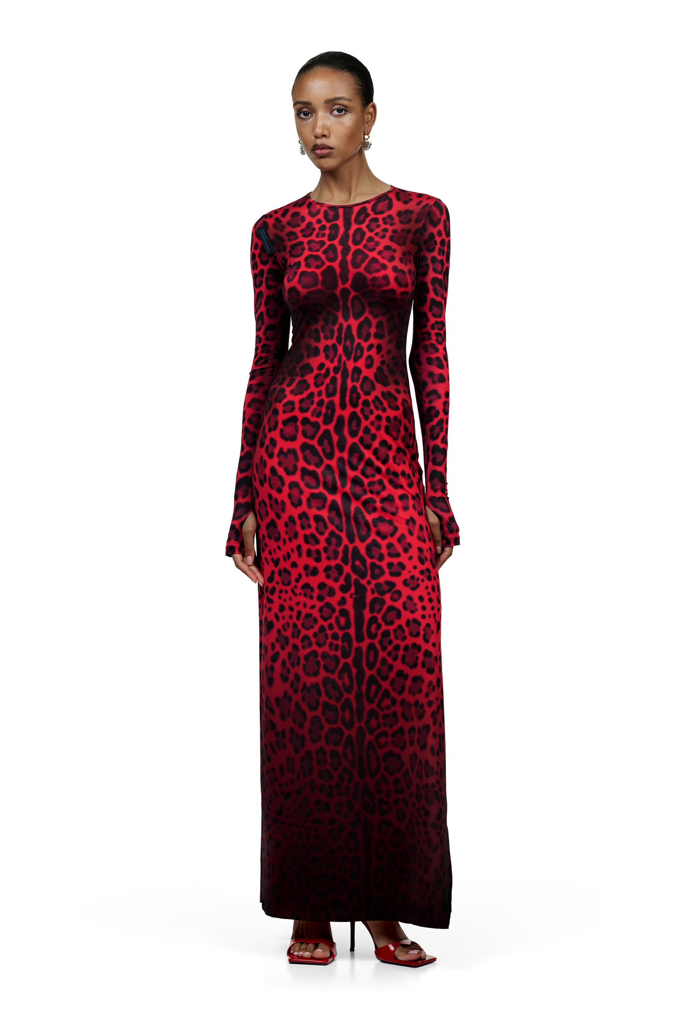 red and black leopard dress Slash Neck Mixed Leopard Print Flare Sleeve Mini Dress