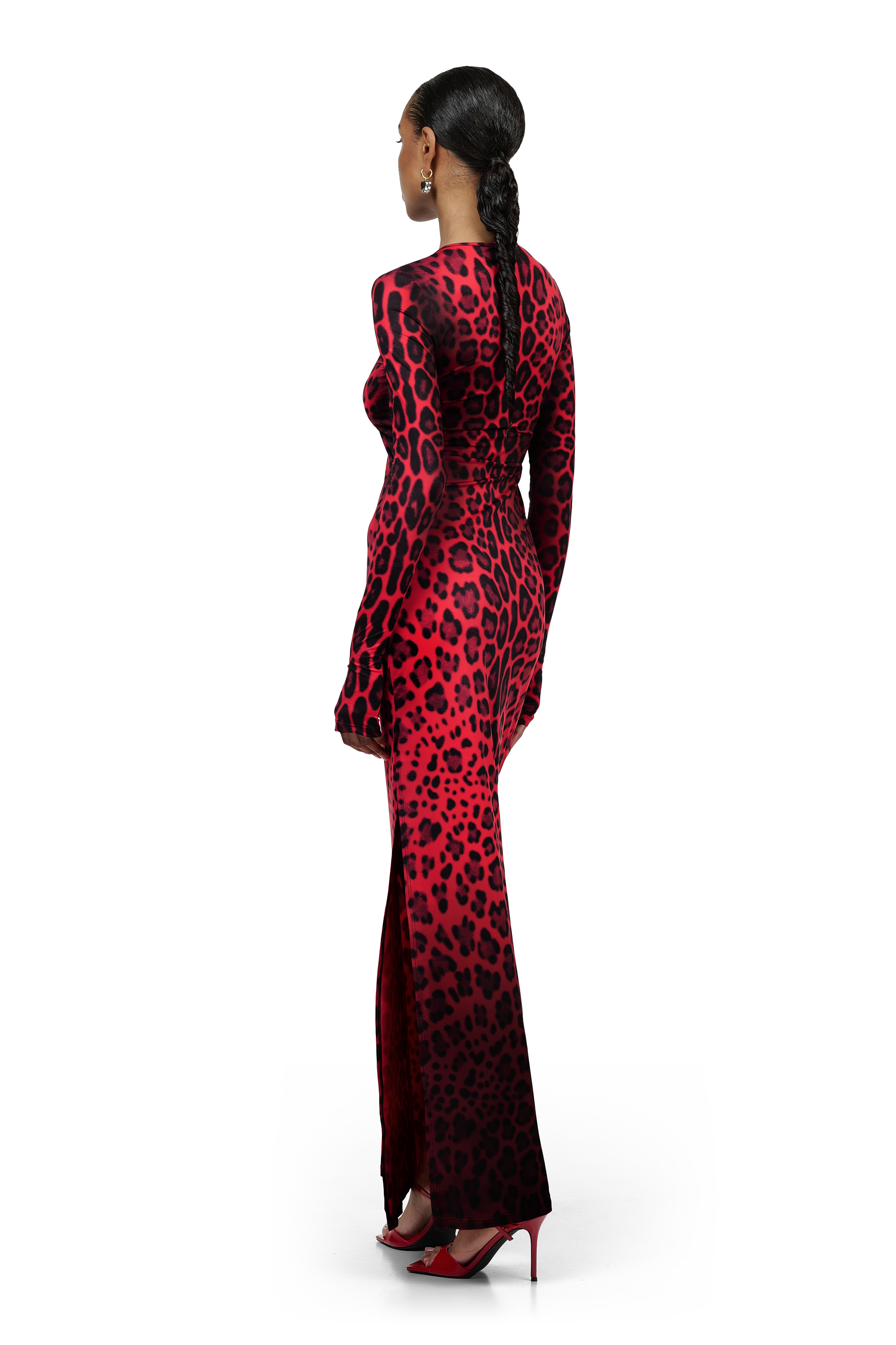 Red Leopard Maxi Dress KETA GUTMANE Red Leopard Maxi Dress KETA GUTMANE
