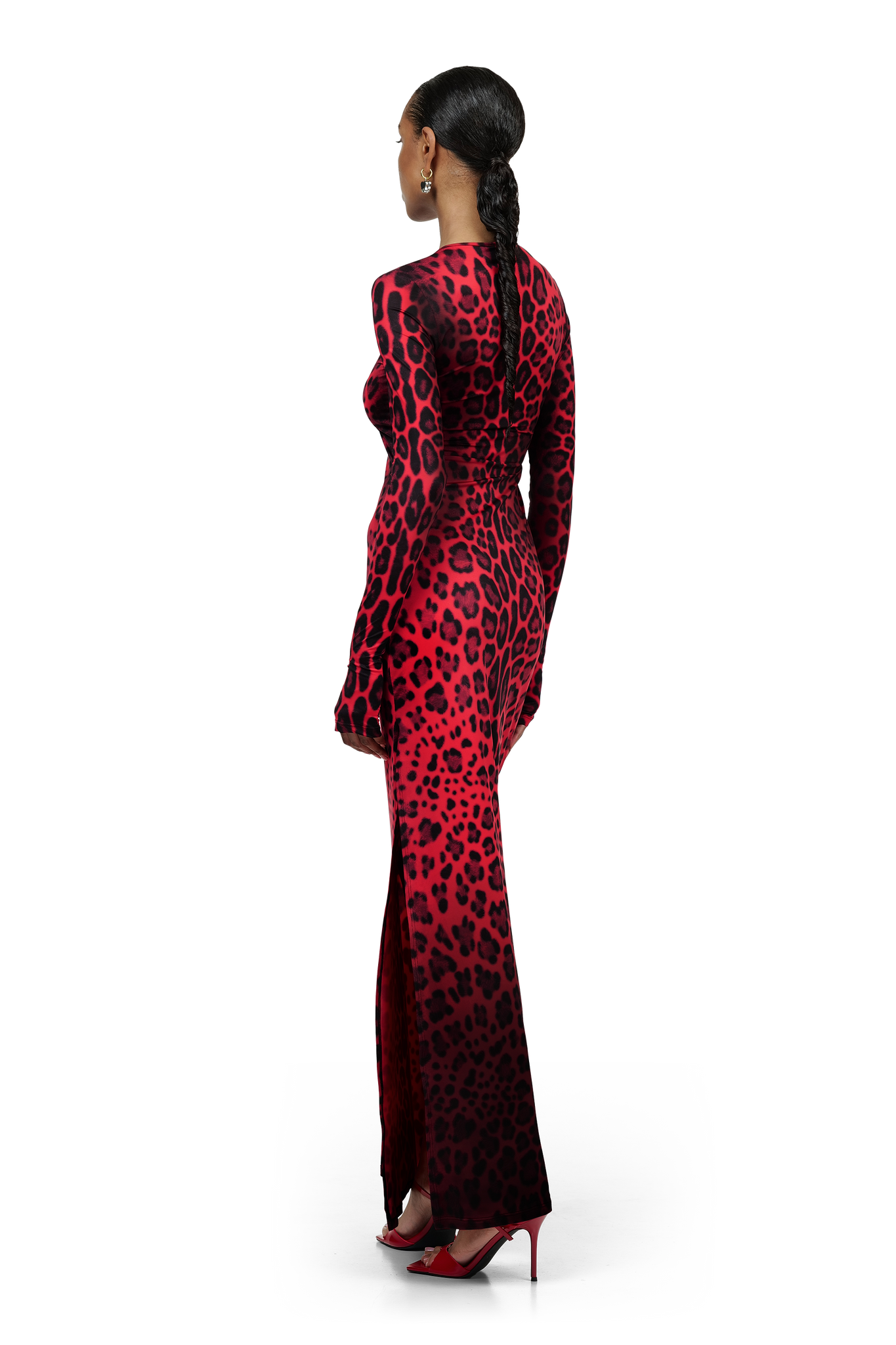 Red Leopard Maxi Dress KETA GUTMANE Red Leopard Maxi Dress KETA GUTMANE