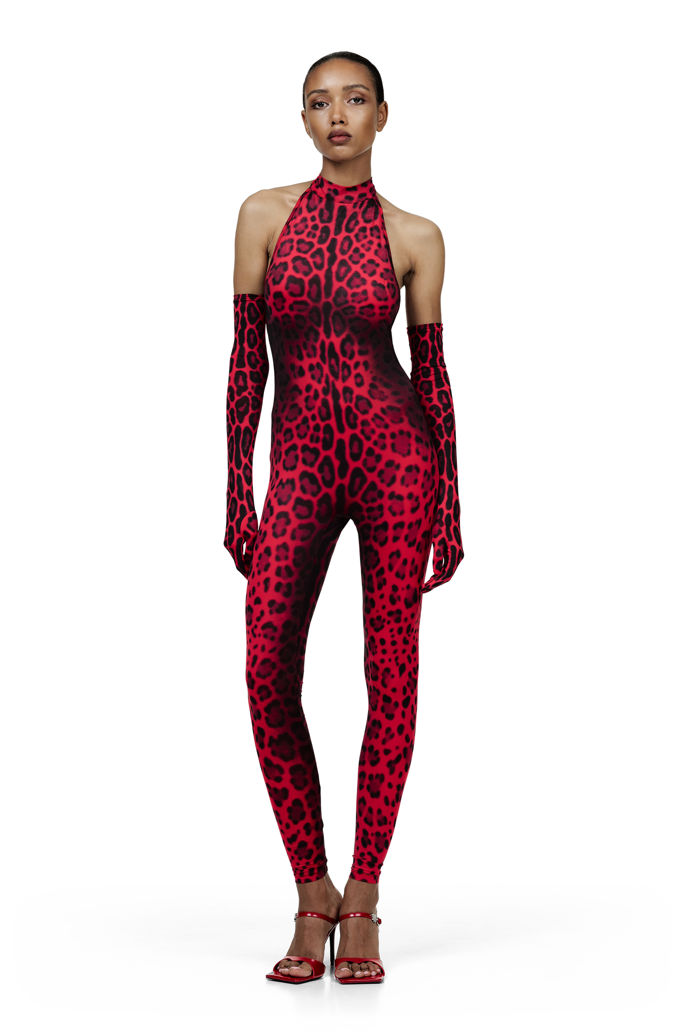 Red Leopard Jumpsuit