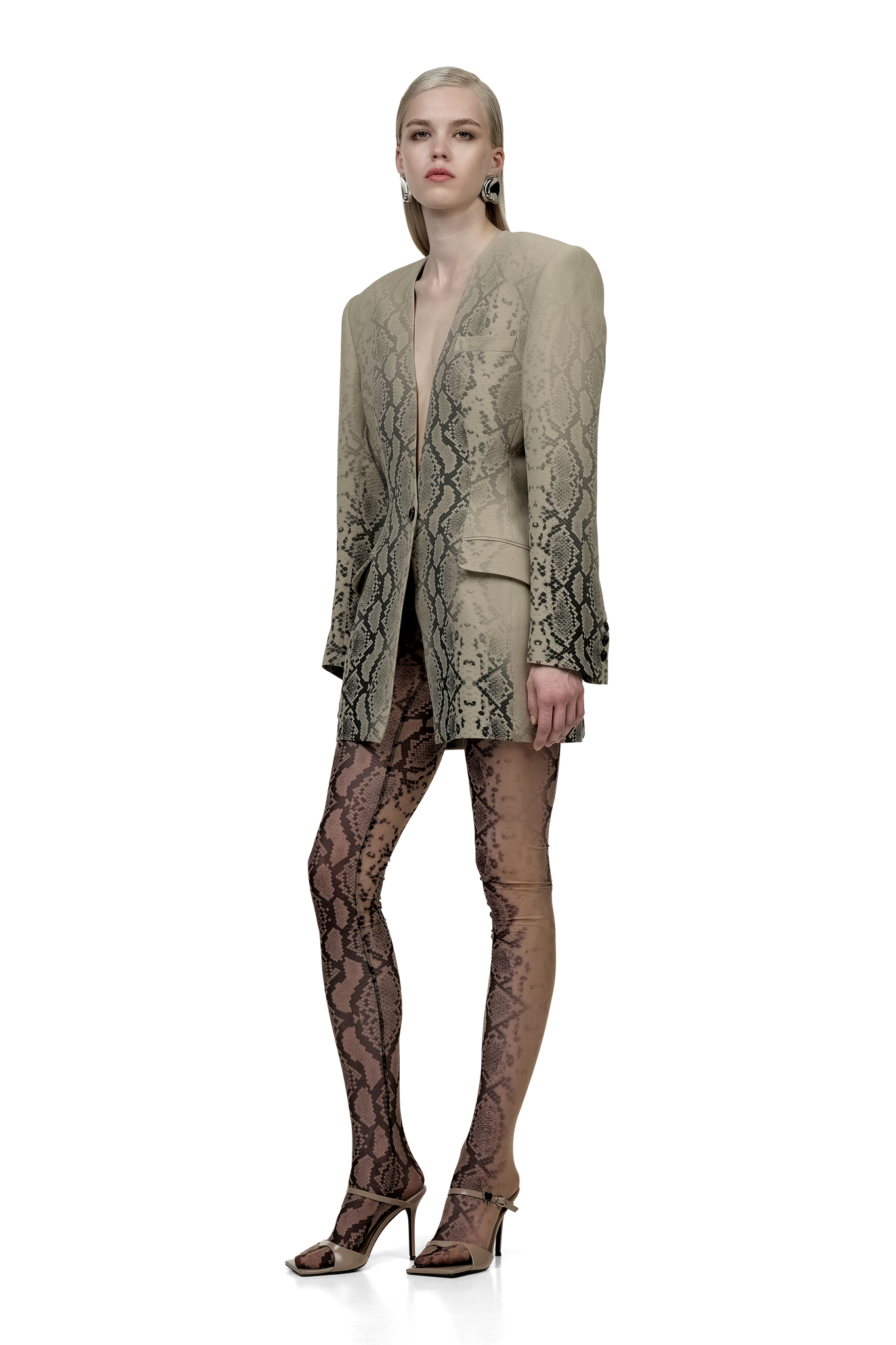 Snake Print Hourglass Blazer