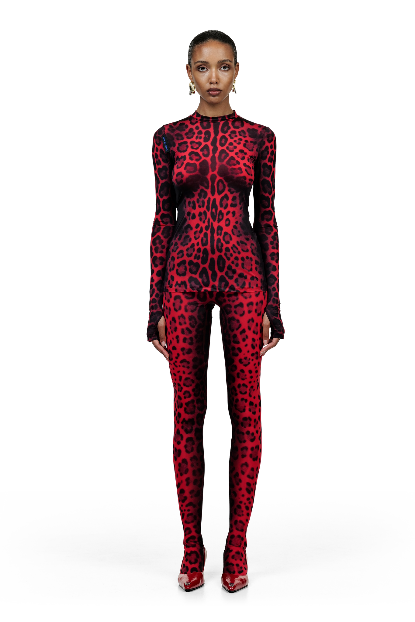 Red Leopard Print Top
