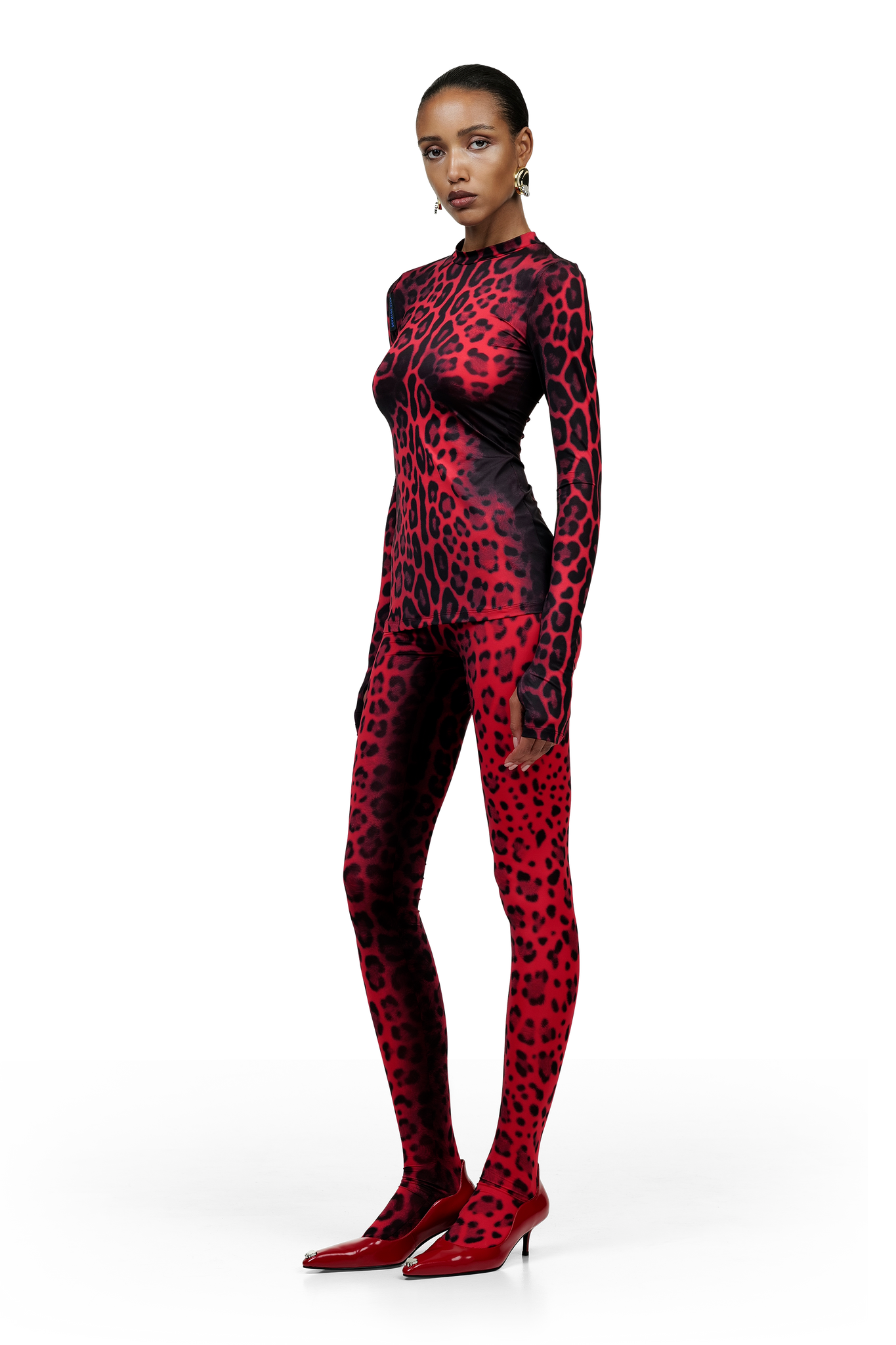 Red Leopard Print Top