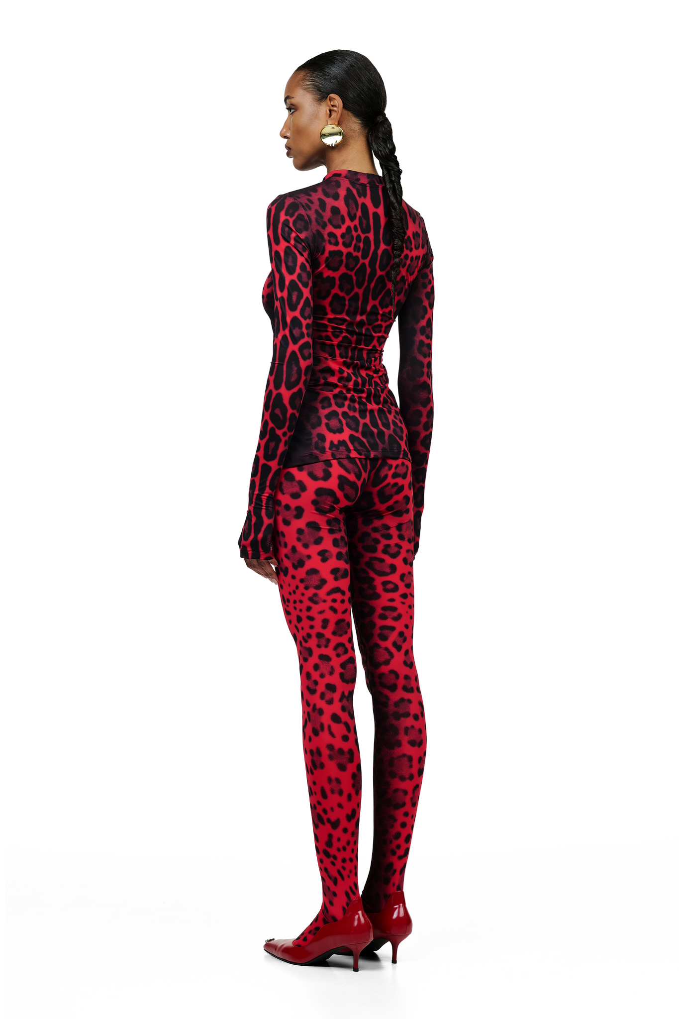 Red Leopard Print Top