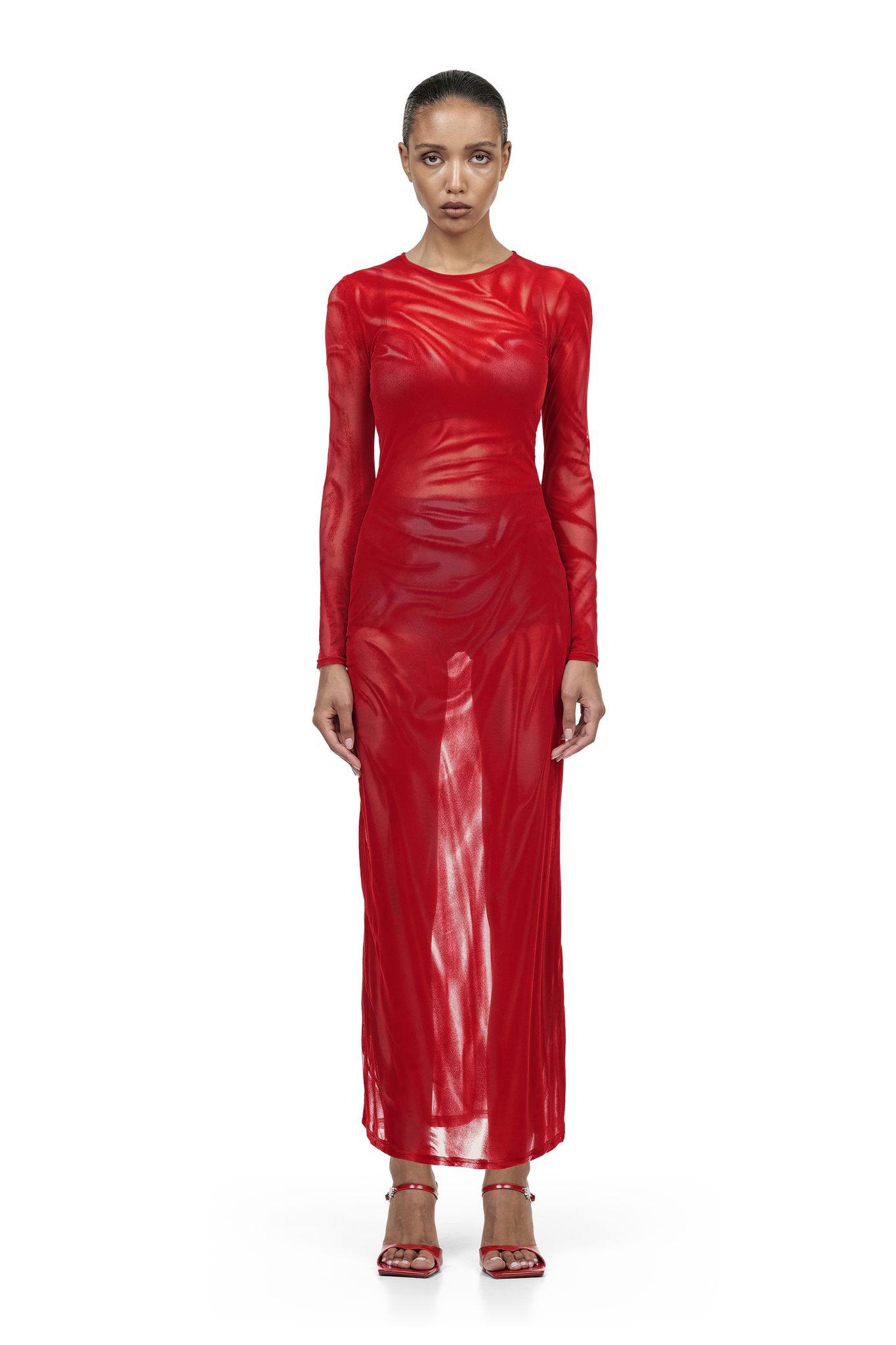 Red Velvet Wetlook Dress