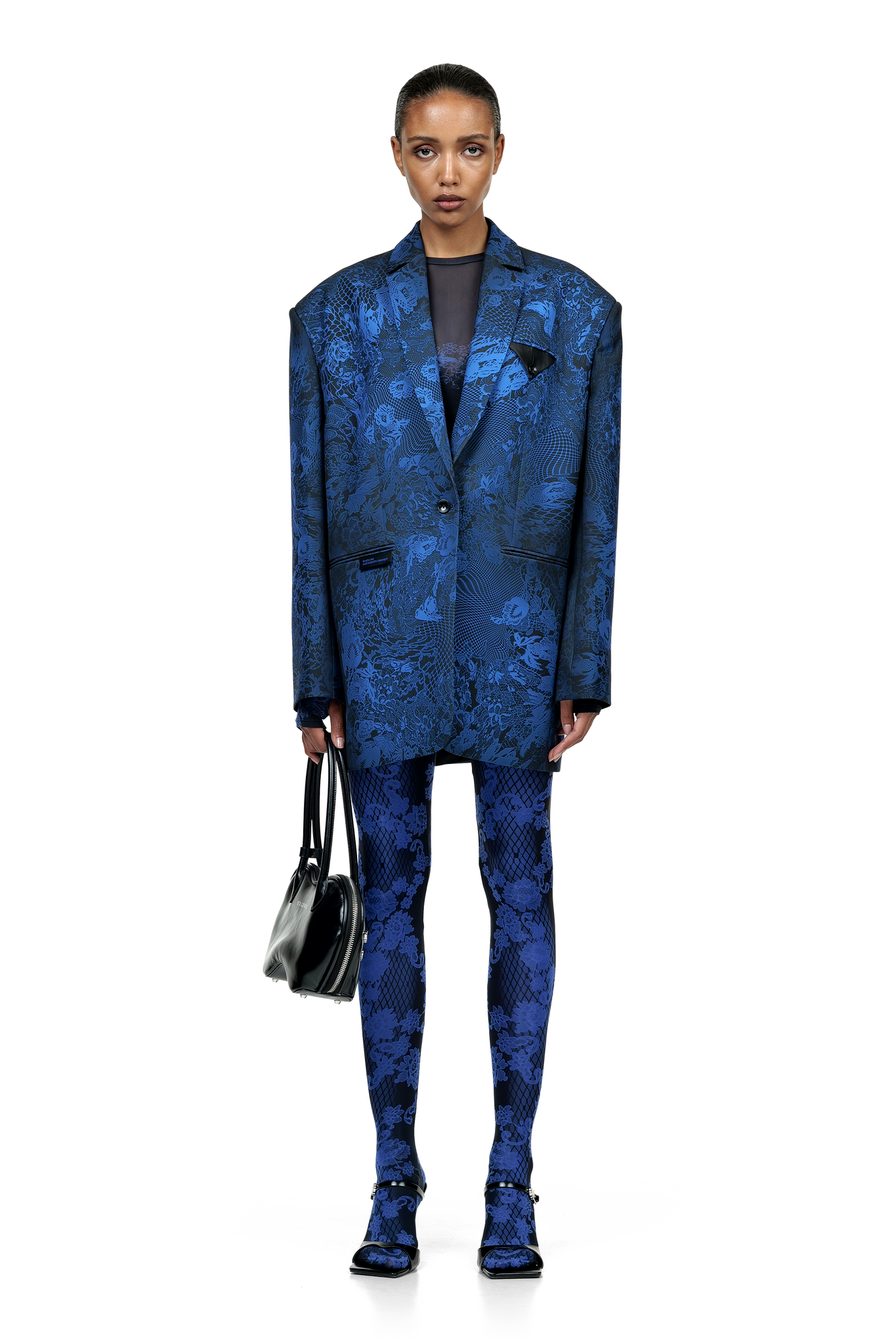 Printed Lace Blazer