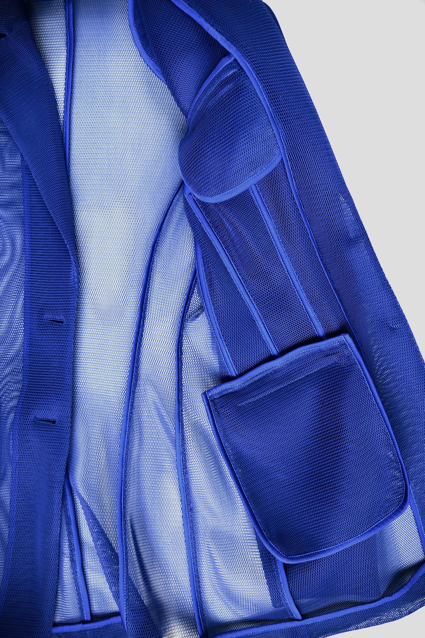 Blue Transparent single-breasted blazer