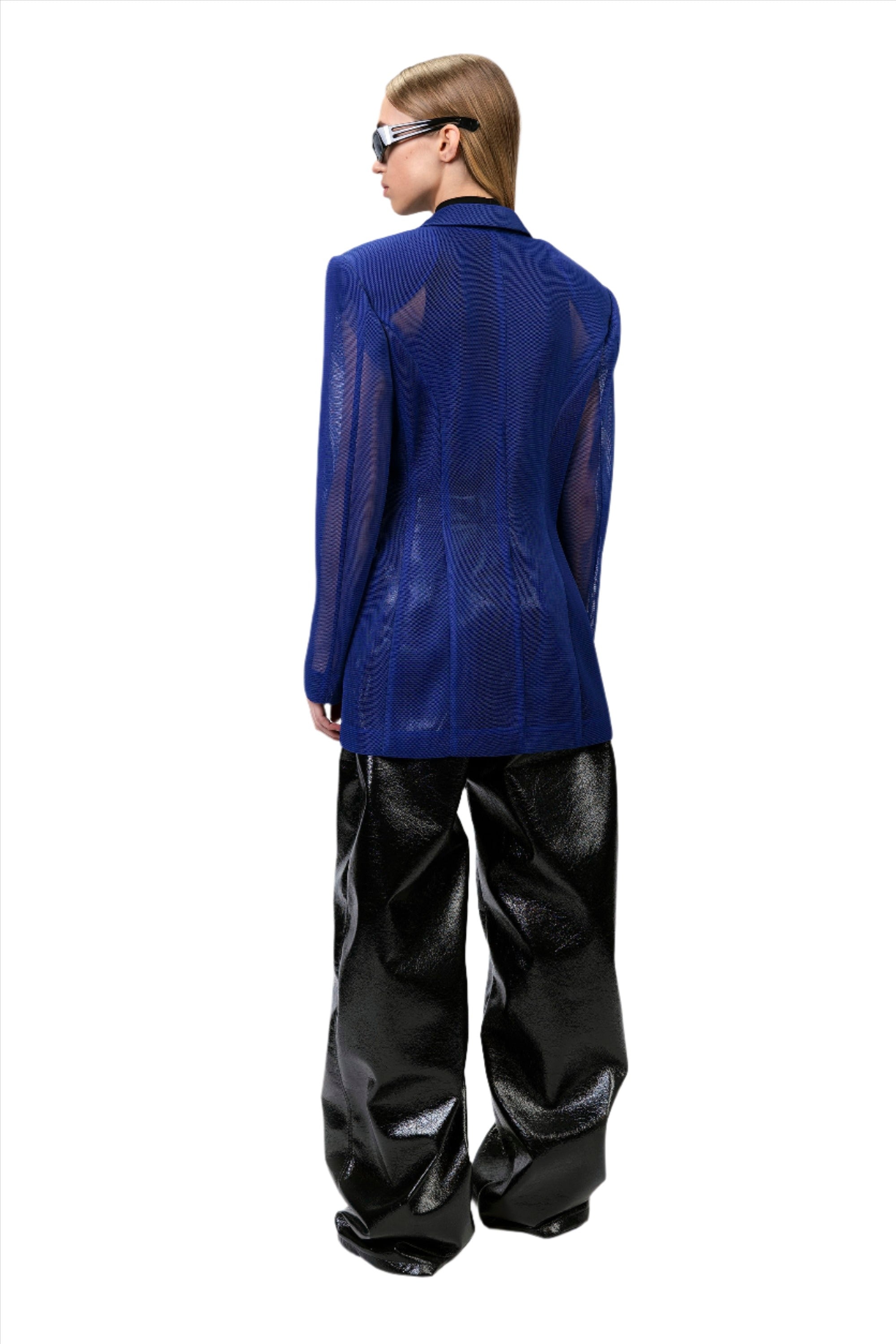 Blue Transparent single-breasted blazer – KETA GUTMANE